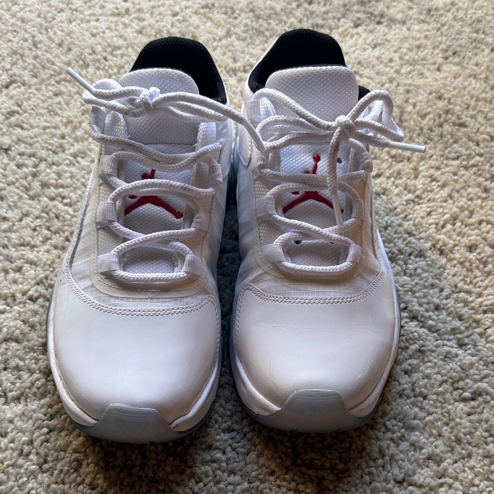 Jordan’s White and Red Sneakers